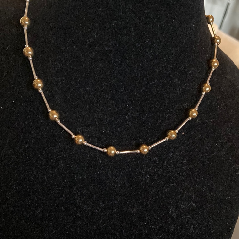 Gold Bead Station Necklace - Women's Jewelry